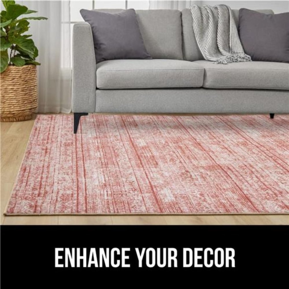 Abstract Area Rug, Slip-Resistant, Durable Rubber Backing, Soft Accent Rugs - Picture 2 of 6